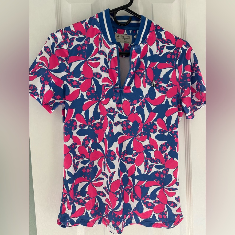 Original Penguin Pink and Blue Floral Short Sleeve Tee